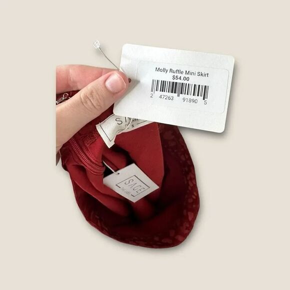 SAGE The Label Molly Ruffle Mini Skirt Leopard Print NWT Small - Picture 6 of 7